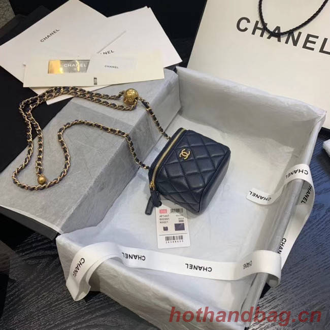 Chanel Original Small classic chain box handbag AP1447 dark blue