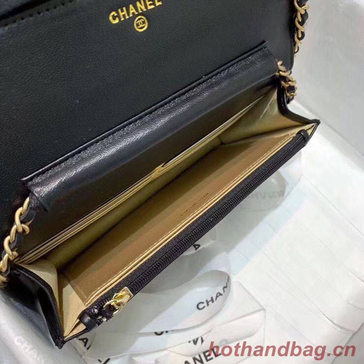 Chanel WOC Original Leather Golden Ball Flap cross-body bag B33818