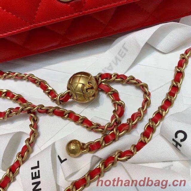 Chanel WOC Original Leather Golden Ball Flap cross-body bag B33818