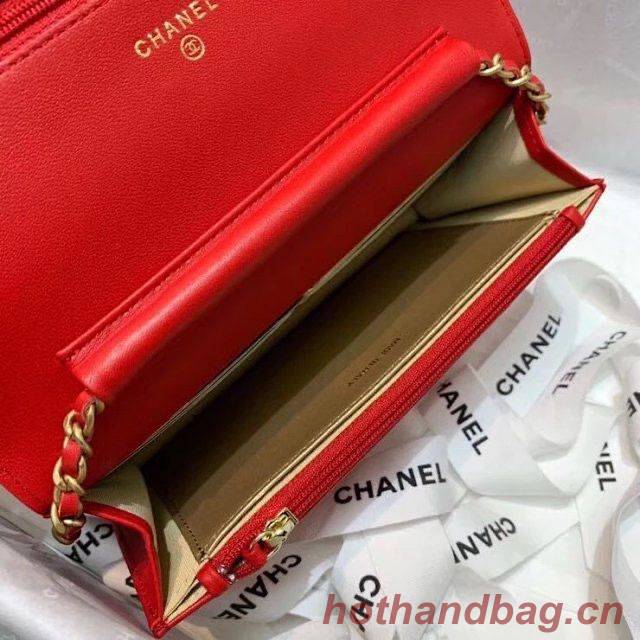 Chanel WOC Original Leather Golden Ball Flap cross-body bag B33818