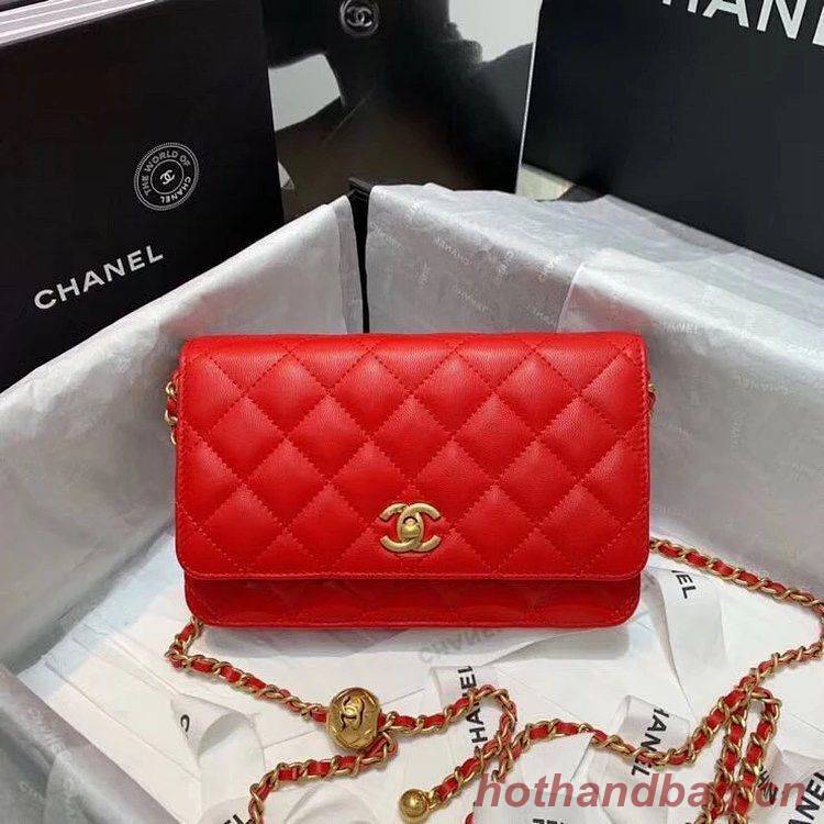 Chanel WOC Original Leather Golden Ball Flap cross-body bag B33818