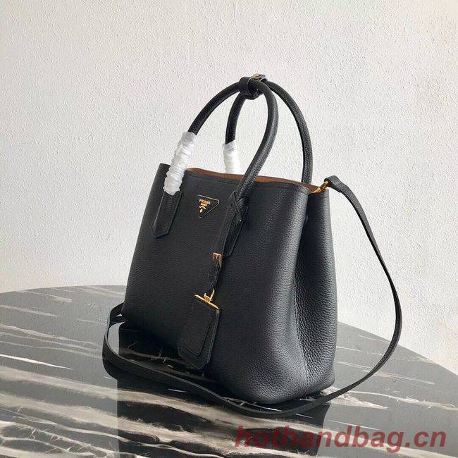 Prada Deer skin bag 1BG008 black&rbrown