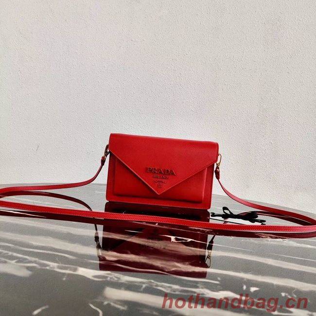 Prada Saffiano leather mini-bag 1BP020 red