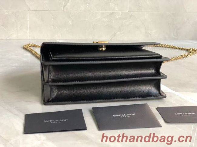 Yves Saint Laurent Calfskin Leather Shoulder Bag Y542206B black