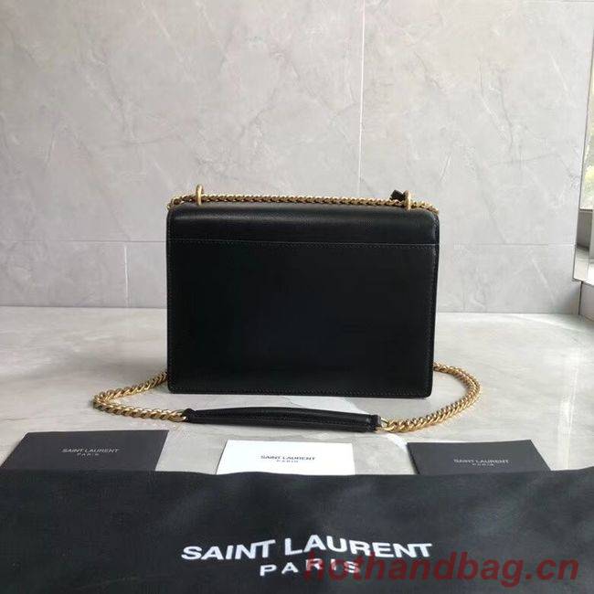 Yves Saint Laurent Calfskin Leather Shoulder Bag Y542206B black&white