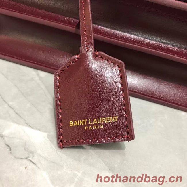 Yves Saint Laurent Calfskin Leather Shoulder Bag Y542206B red