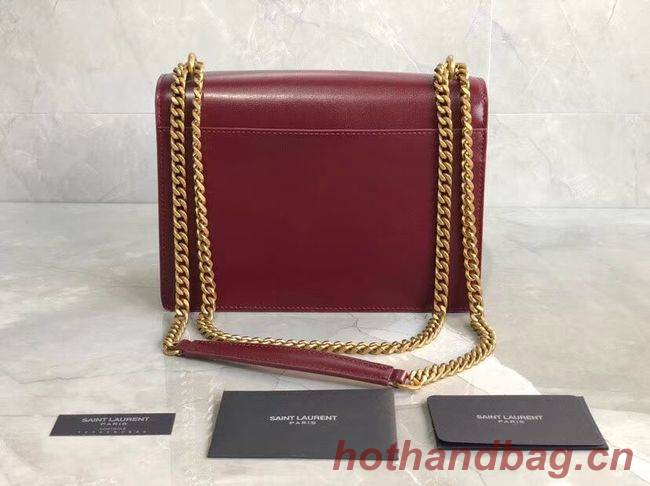 Yves Saint Laurent Calfskin Leather Shoulder Bag Y542206B red