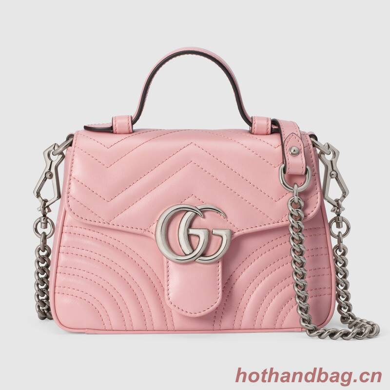 Gucci GG Marmont mini top handle bag 547260 pink