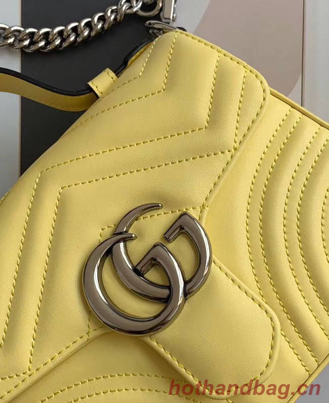 Gucci GG Marmont mini top handle bag 547260 yellow