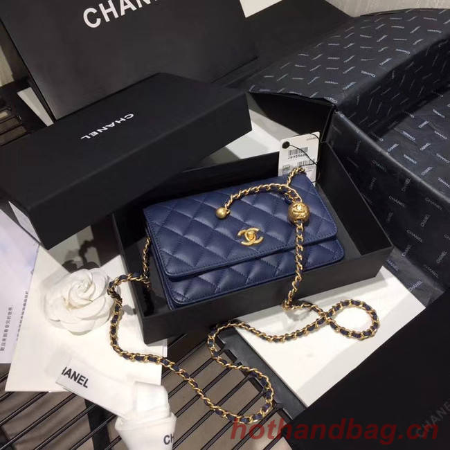 Chanel Original Small classic Sheepskin flap bag AS33814 blue