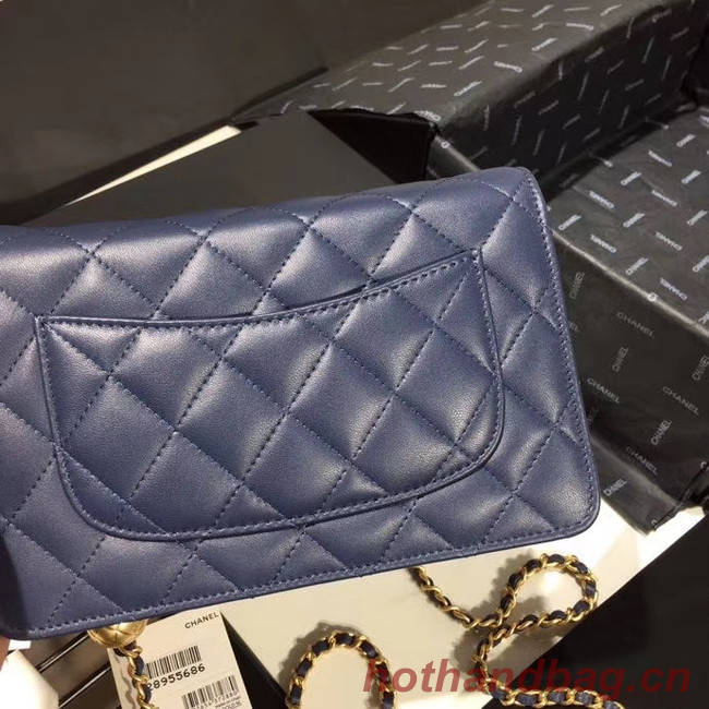 Chanel Original Small classic Sheepskin flap bag AS33814 blue