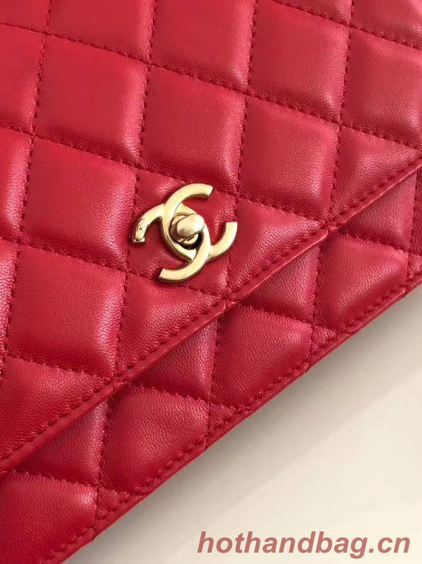 Chanel Original Small classic Sheepskin flap bag AS33814 red