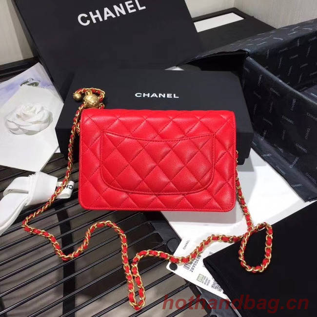 Chanel Original Small classic Sheepskin flap bag AS33814 red