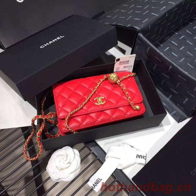 Chanel Original Small classic Sheepskin flap bag AS33814 red