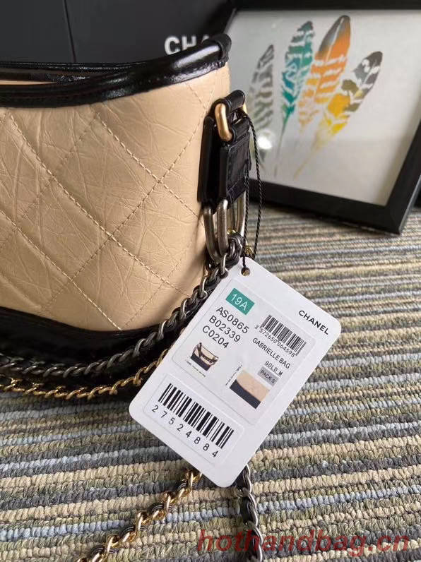 Chanel gabrielle small hobo bag S0865 apricot&black