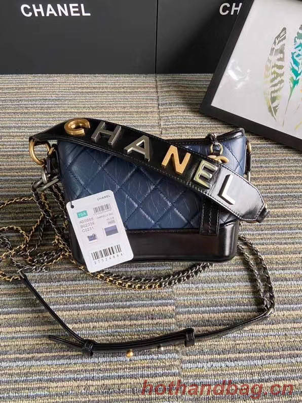 Chanel gabrielle small hobo bag S0865 blue&black