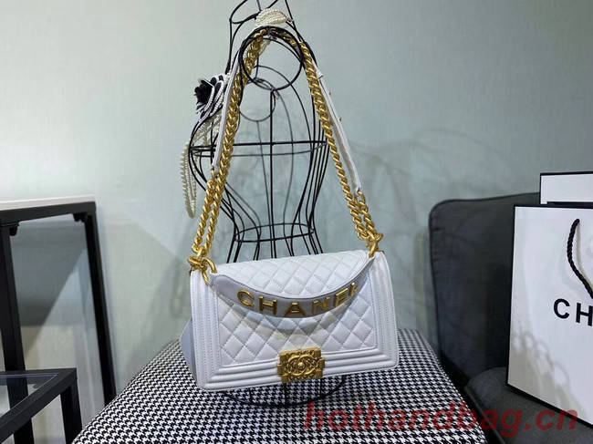 BOY CHANEL flap bag A67086 white