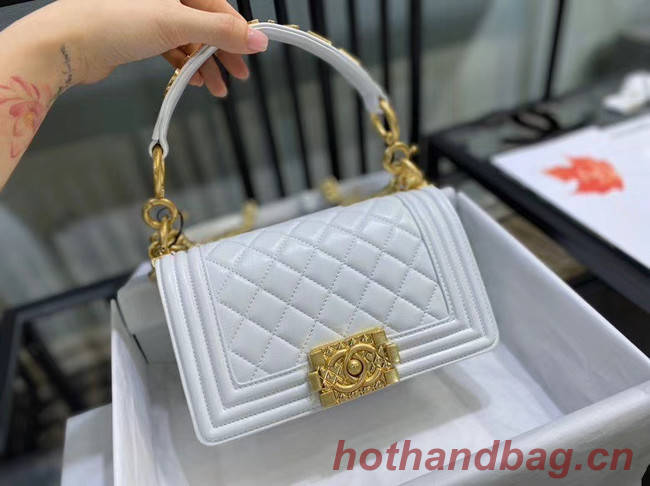 Small boy chanel handbag AS67085 white