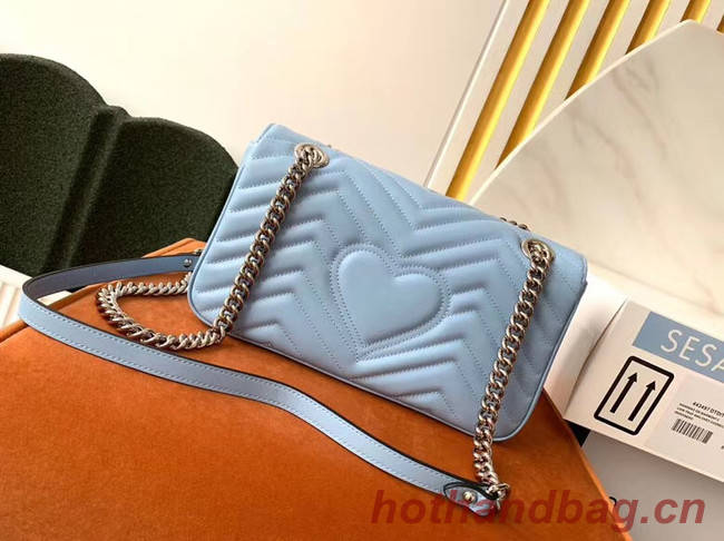 Gucci GG Marmont small shoulder bag 443497 Pastel blue