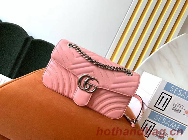 Gucci GG Marmont small shoulder bag 443497 Pastel pink