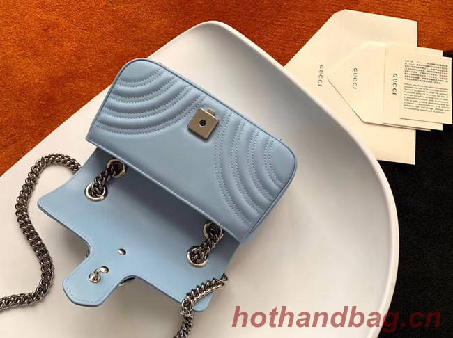 Gucci GG Marmont small shoulder bag 446744 Pastel blue