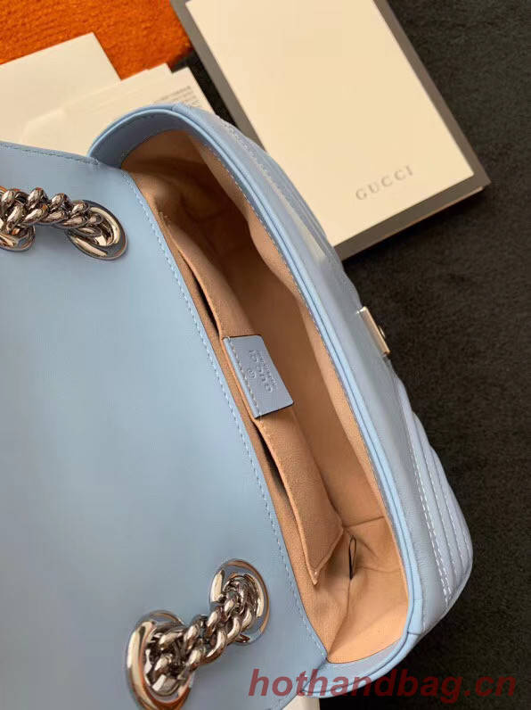 Gucci GG Marmont small shoulder bag 446744 Pastel blue