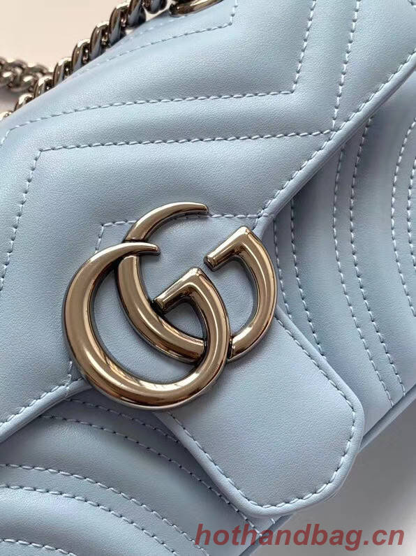 Gucci GG Marmont small shoulder bag 446744 Pastel blue