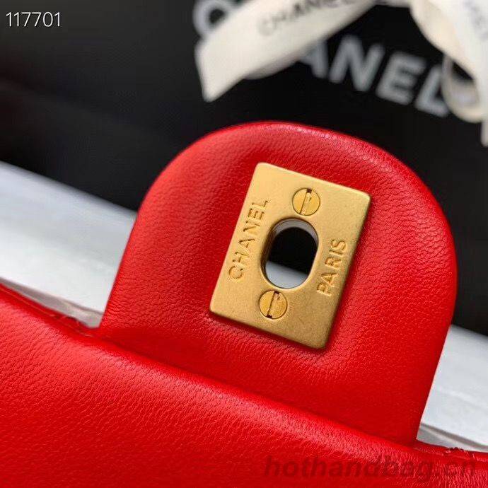 Chanel MINI Flap Bag Original Sheepskin Leather AS1786 Red