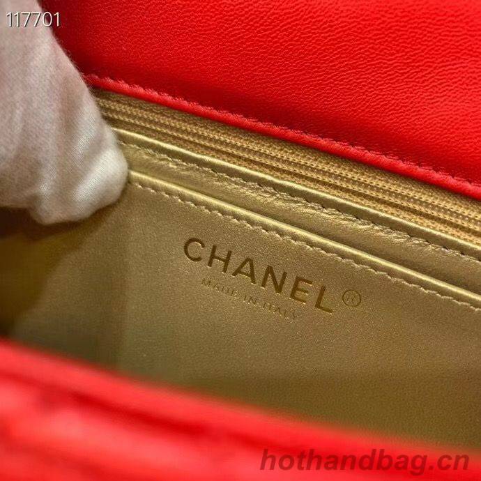 Chanel MINI Flap Bag Original Sheepskin Leather AS1786 Red