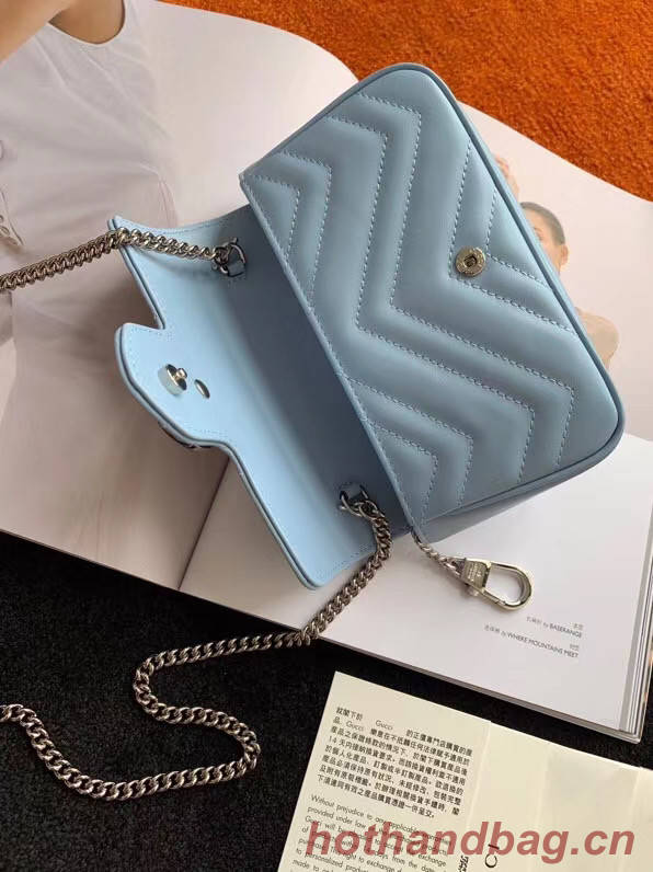 Gucci GG Marmont super mini bag 476433 Pastel blue