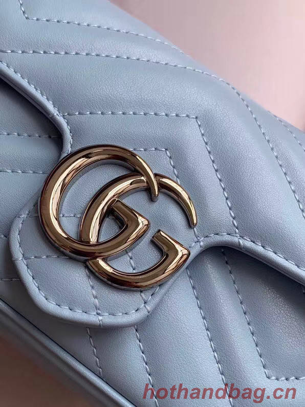 Gucci GG Marmont super mini bag 476433 Pastel blue