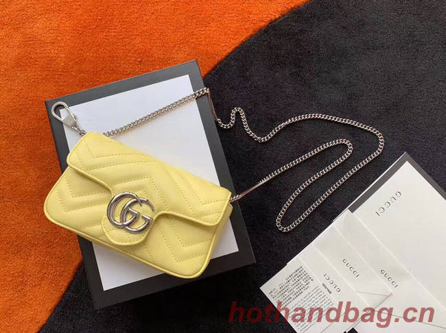 Gucci GG Marmont super mini bag 476433 Pastel yellow