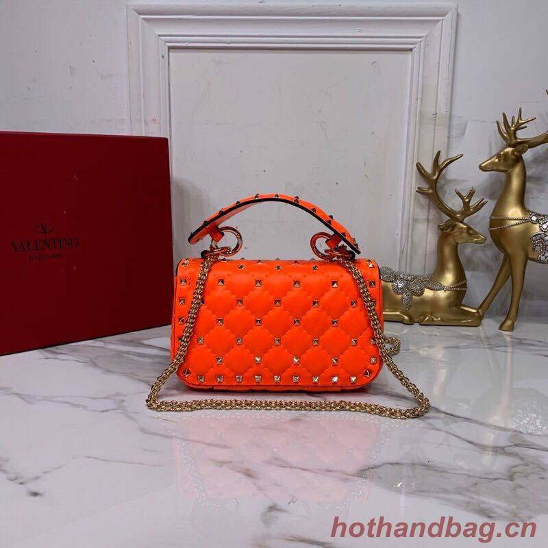 Valentino Garavani Rockstud Spike Original Leather Bag V0124 Orange