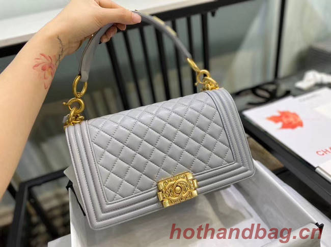 BOY CHANEL flap bag A67086 grey