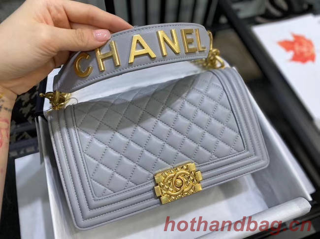 BOY CHANEL flap bag A67086 grey