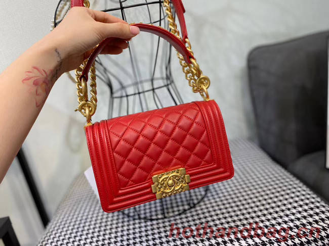 Small boy chanel handbag AS67085 red