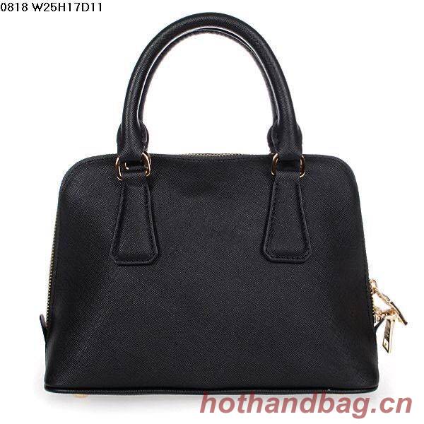 Prada Original Leather Medium Shell Bag P0837 Black