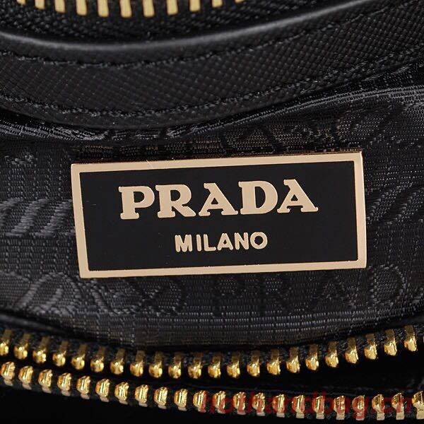 Prada Original Leather Medium Shell Bag P0837 Black