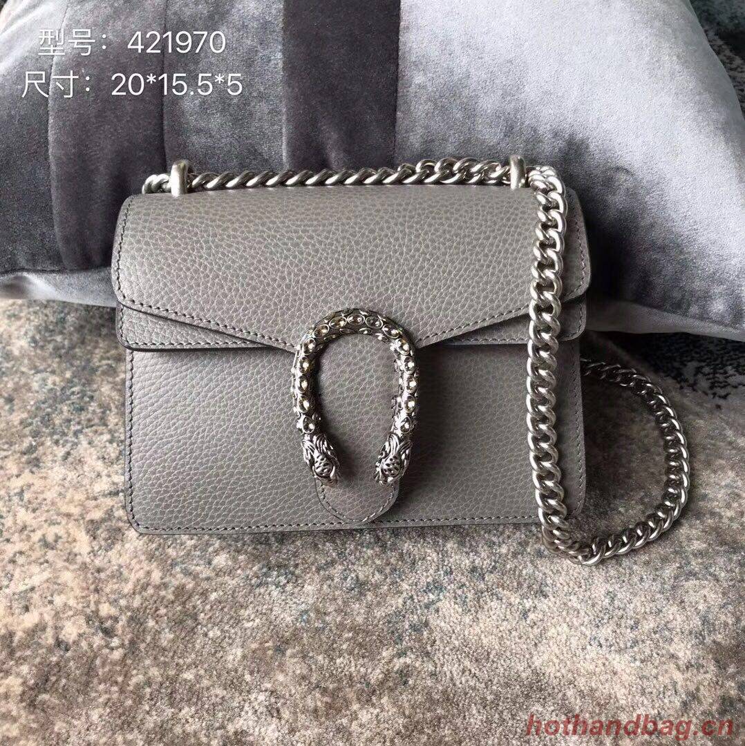 Gucci Dionysus Lichee Pattern Mini Shoulder Bag 421970 grey