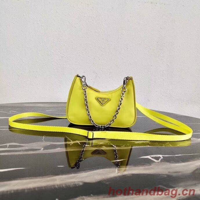 Prada Re-Edition nylon mini shoulder bag 1TT122 yellow