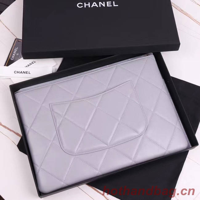 CHANEL 19 Sheepskin Original Leather Carry on bag AP0952 grey