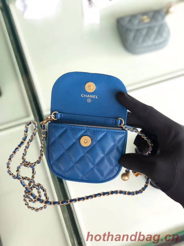 Chanel Sheepskin Original Leather Pocket AP1461 blue