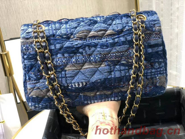 Chanel Original flap bag Twill soft A01112 blue