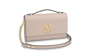 Louis Vuitton Original Grain calfskin LOCKME CLUTCH M56087 Taupe