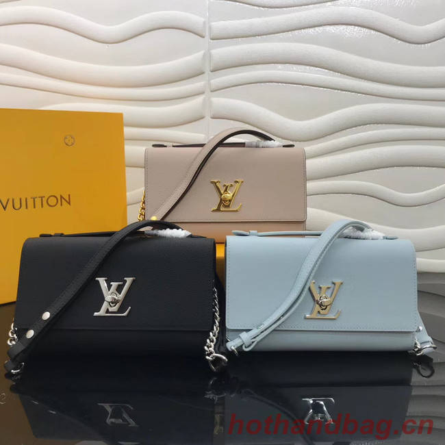 Louis Vuitton Original Grain calfskin LOCKME CLUTCH M56087 black