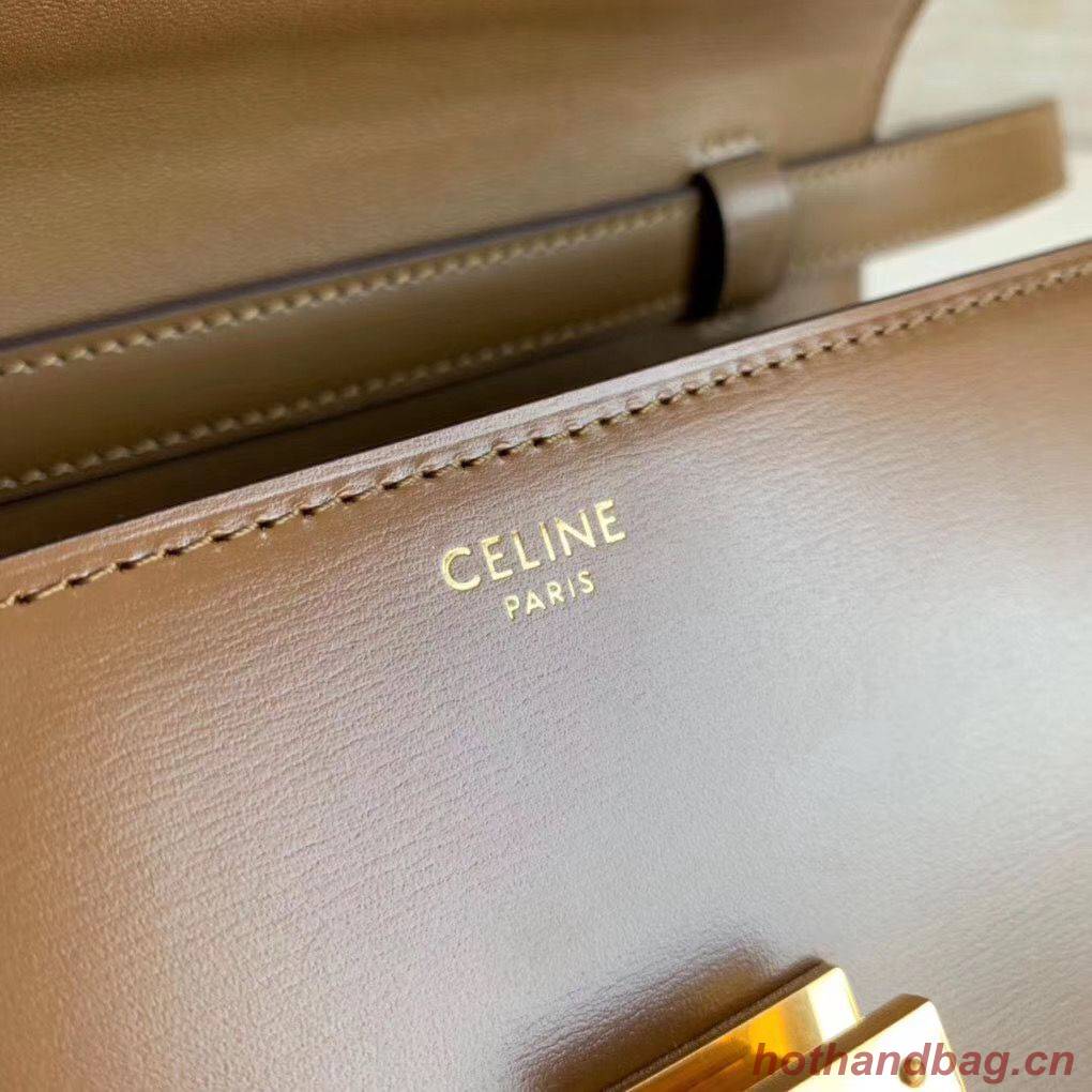 Celine Classic Box Teen Flap Bag Original Calfskin Leather 3379 Brown