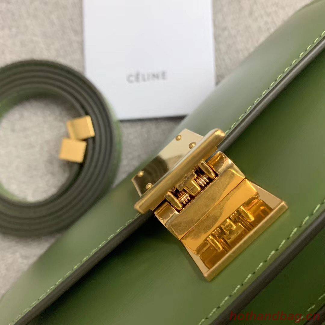 Celine Classic Box Teen Flap Bag Original Calfskin Leather 3379 Green