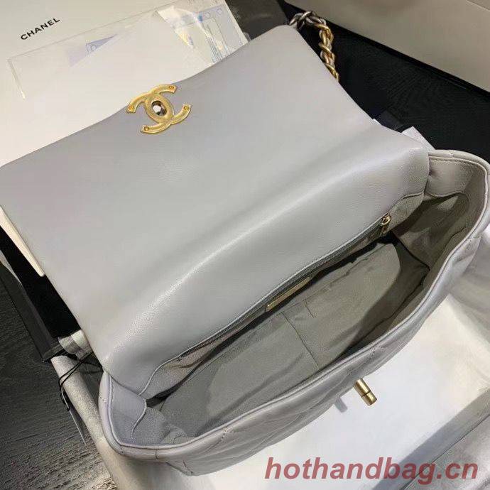 CHANEL 19 Flap Bag AS1160 AS1161 AS1162 Light Gray