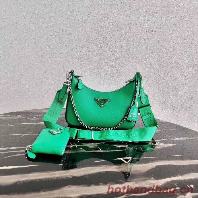 Prada Saffiano leather mini shoulder bag 2BH204 green