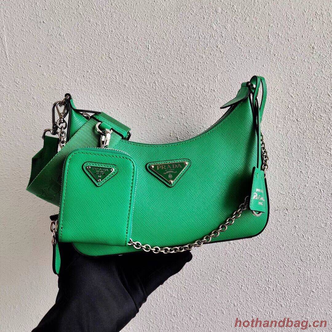 Prada Saffiano leather mini shoulder bag 2BH204 green